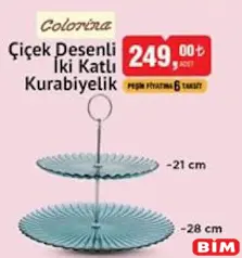 COLORİNA ÇİÇEK DESENLİ İKİ KATLI KURABİYELİK
